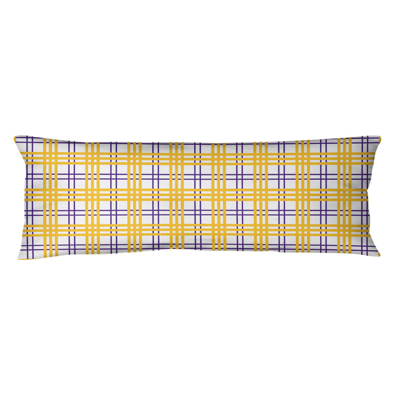 Polyester Medium Pillow, Plush Fleece, White/Purple/Gold