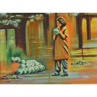 Cool Sip - Acrylic Painting | Acrylic On Canvas | By Usha Shantharam