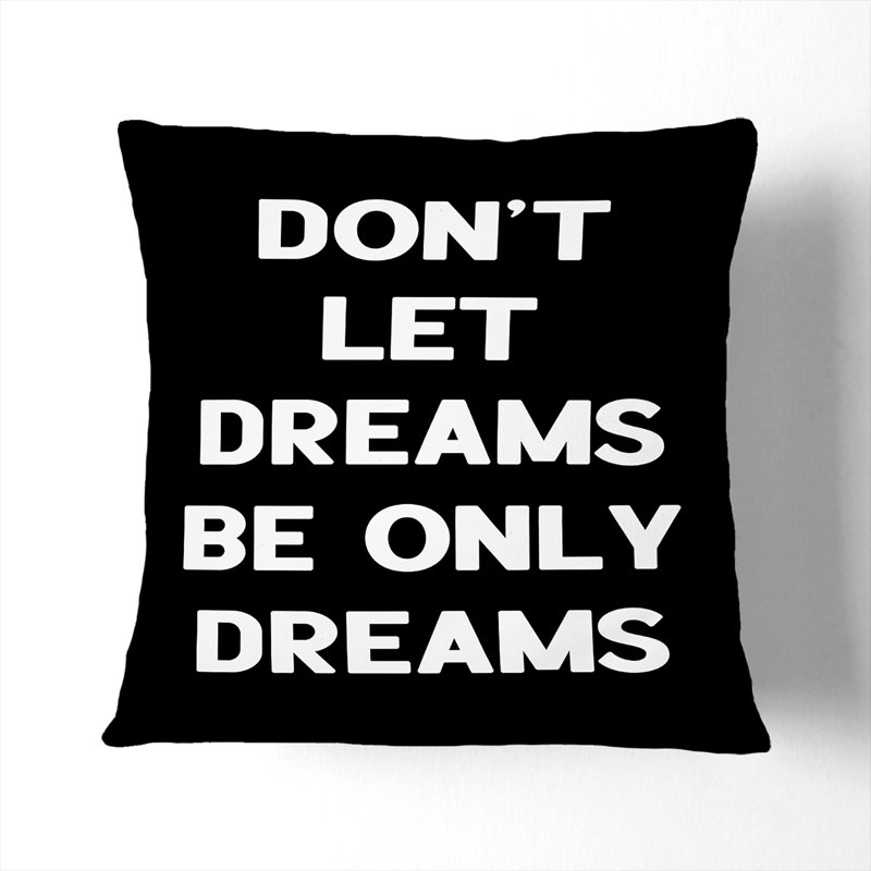 Square Cushion, Black, 55cm H x 55cm W x 20cm D