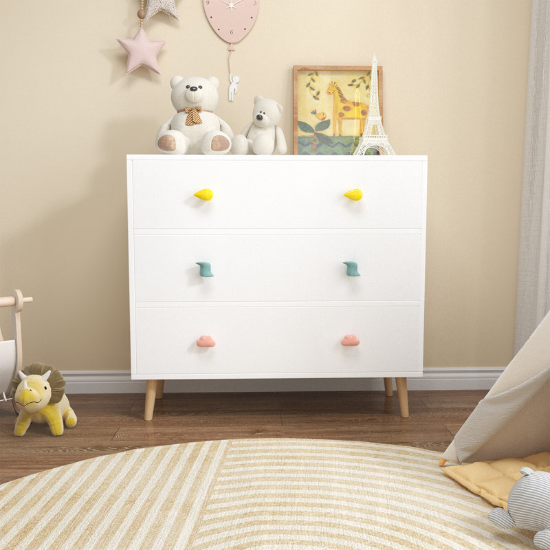 Commode 3 tiroirs, Blanc