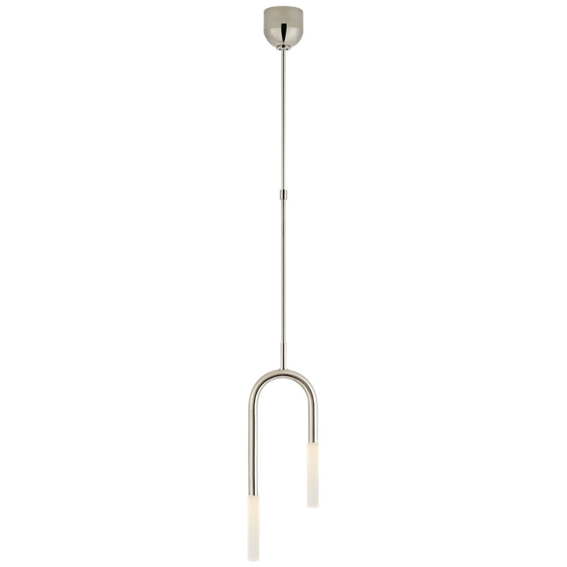 Kelly Wearstler Rousseau Small Asymmetric Pendant, Polished Nickel, Etched Crystal