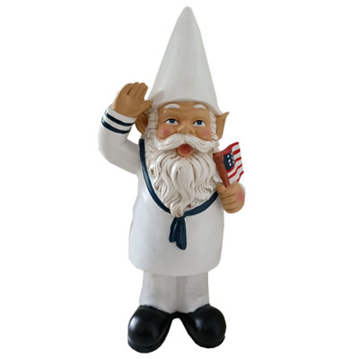 Gnome bleu marine en résine 12 "
