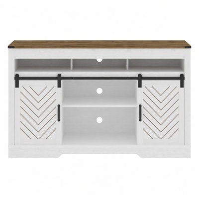 Meuble télé 58 po pour téléviseur de 65 po ou moins avec portes de grange coulissantes
