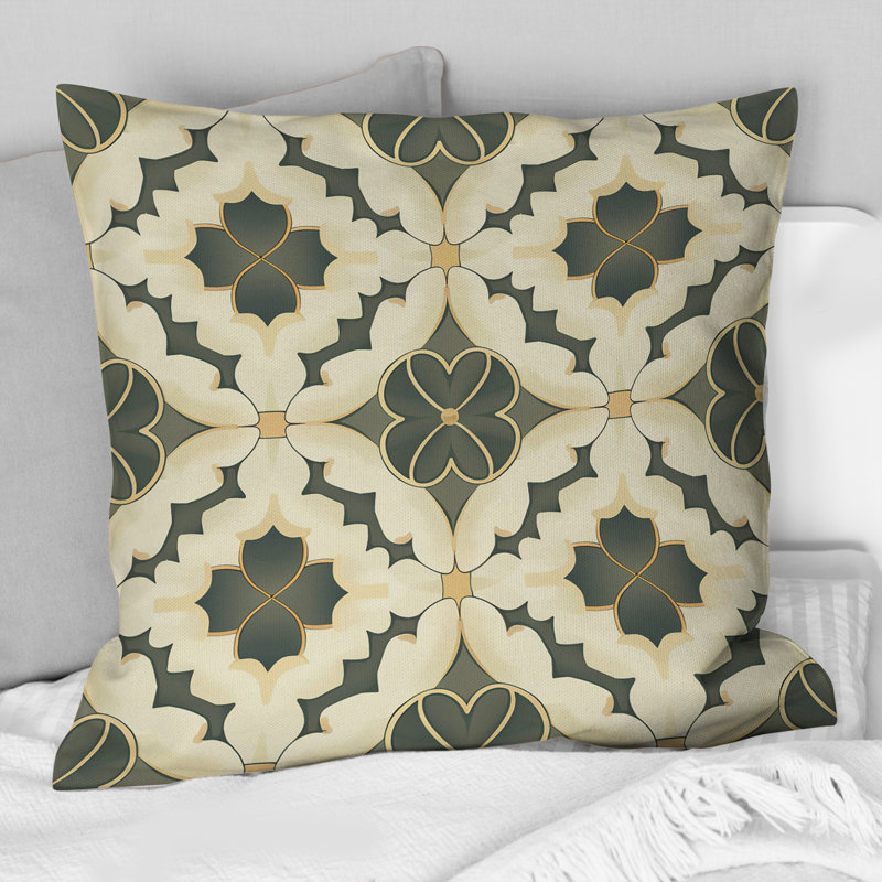Coussin Beige Modern Trellis I - Modern, H 16 po x l 16 po