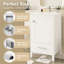 Meuble-lavabo moderne de 20 pouces avec lavabo en céramique et rangement à fermeture en douceur