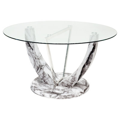Kipp Round Glass Top Dining Table