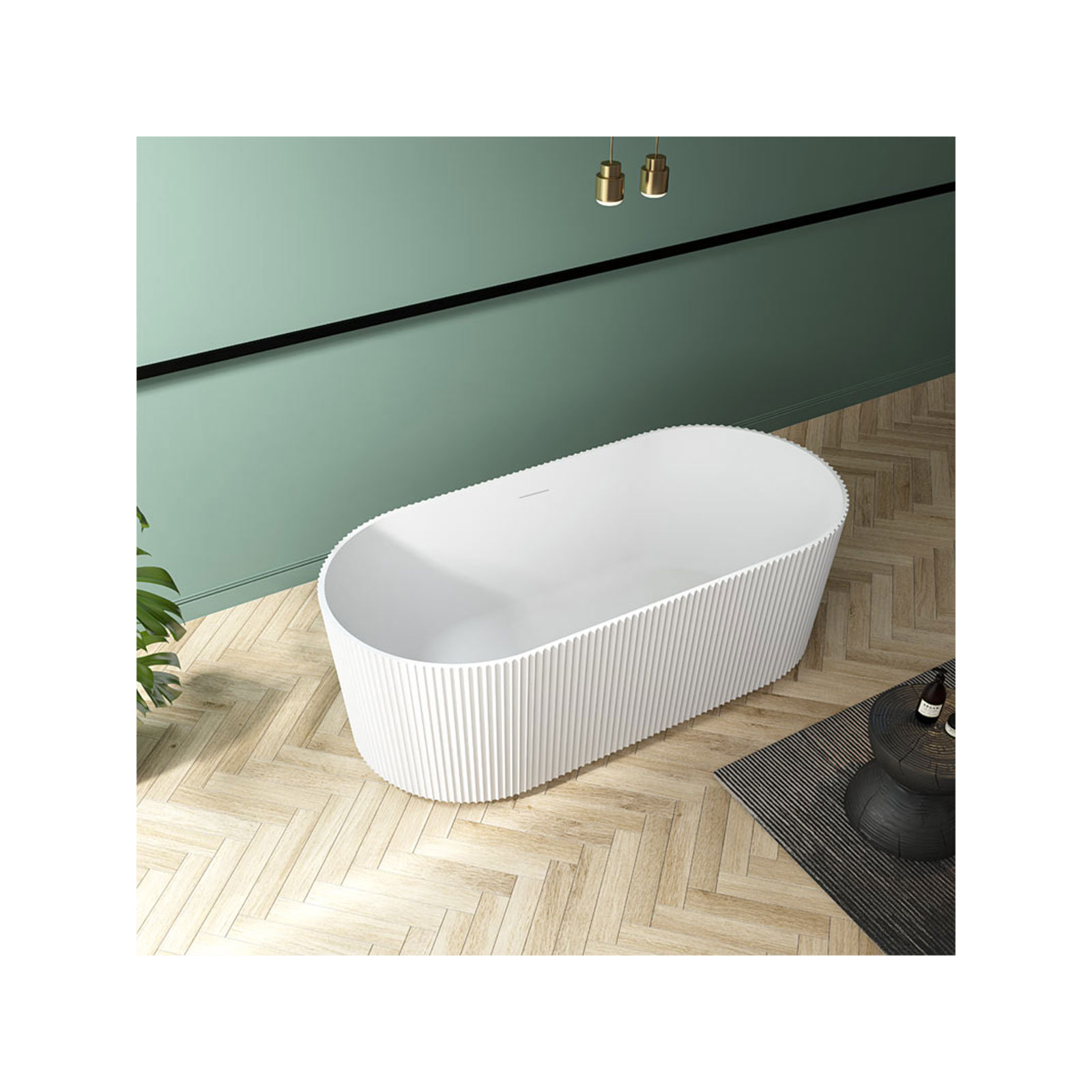 60" x 30" Freestanding Soaking Acrylic Bathtub