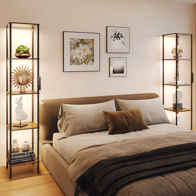 63.6'' H 5 Tier Display Shelf with LED Light,  Bookcases for Collectibles with App & Remote Control