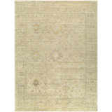 Khotan Hand Knotted Wool Vintage Look Area Rug in Beige
