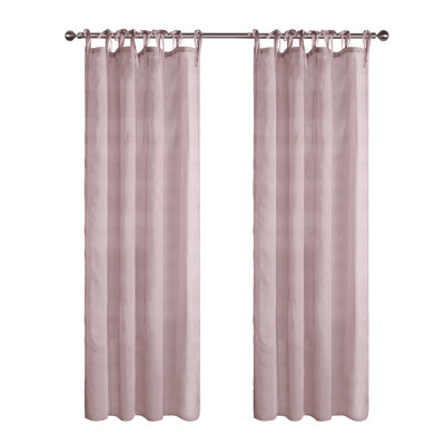 Stripe Sheer Tie Top Curtain Pair(2 Panels)