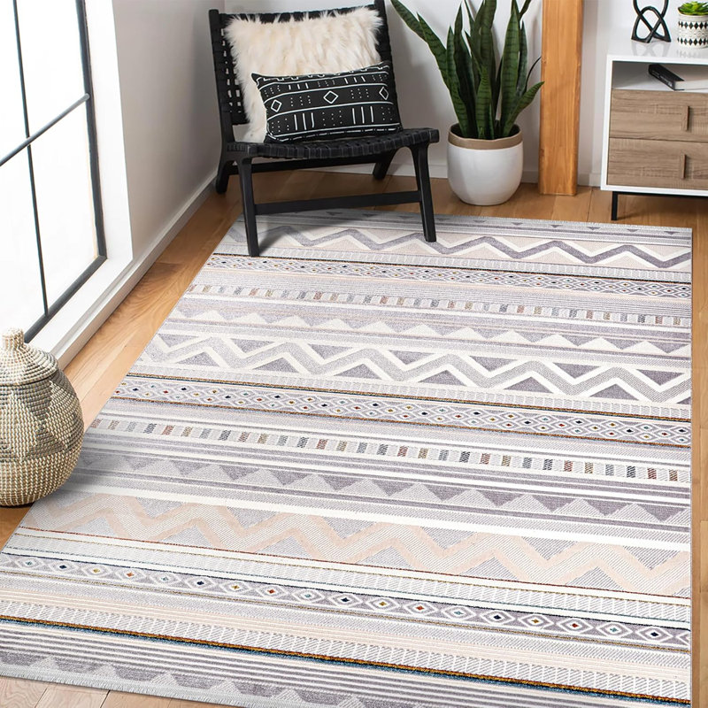 Indoor Area Rugs Low Pile Bedroom Rug Non Slip Floor Mat Soft Entryway Carpet Pad for Hallway ZN005, Rectangle 120 x 180 cm