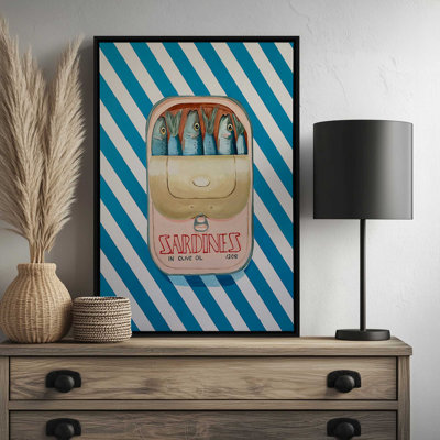 «Sardines In Blue Stripes» par Wallace May, reproduction d'art