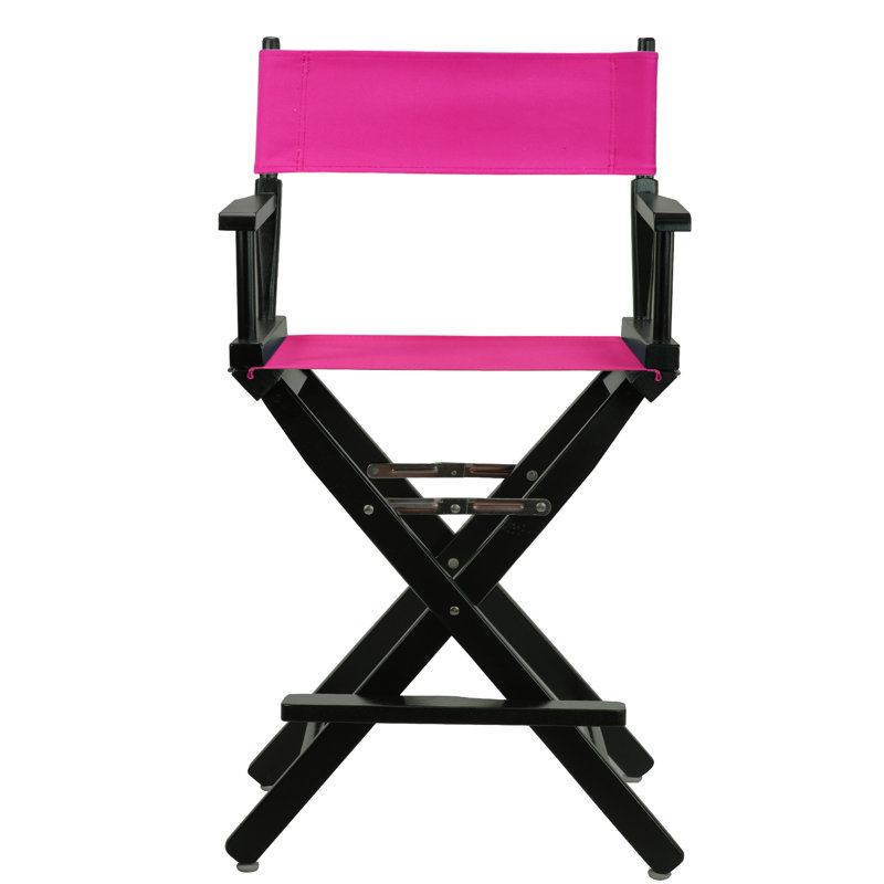 Chaise de réalisateur pliante 24 po, Chêne miel, Magenta