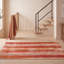 Tapis Flint2 moderne à l'aquarelle abstraite orange, rouge et crème, lavable en machine, antidérapant, à poils courts, pour l'intérieur et l'extérieur, adapté aux animaux domestiques, idéal pour le salon, la chambre, la salle à manger, l'entrée, le corridor ou le bureau.-451317210