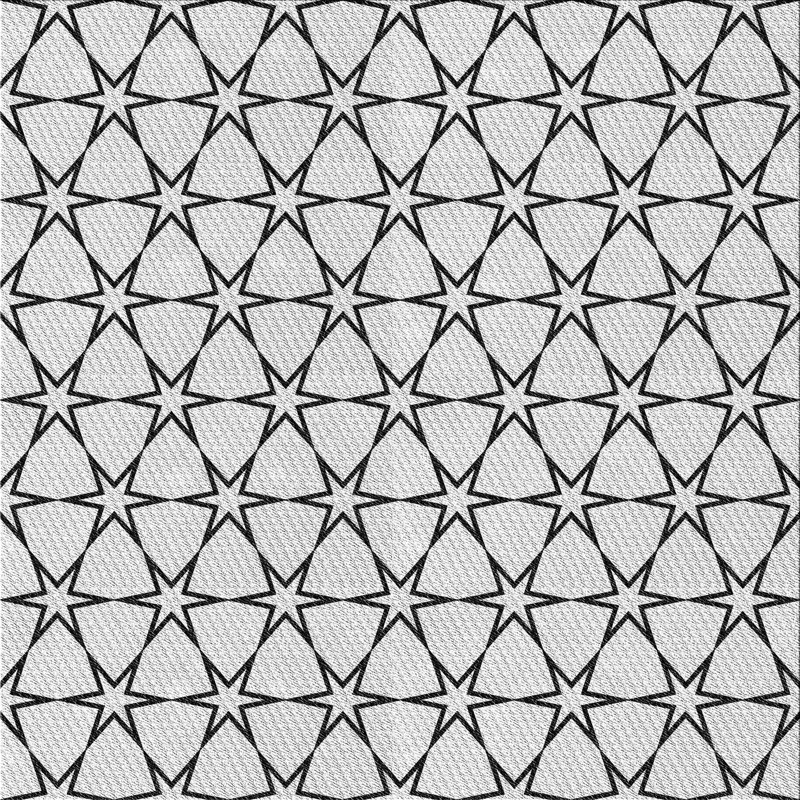 Tapis noir à motifs géométriques, Carré 4 pi