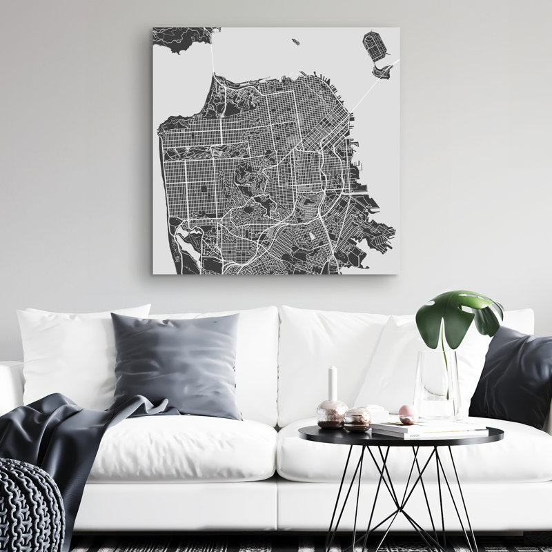 San francisco city plan - 32"x32" art on canvas