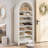 71" Arched Storage Cabinet with 7 Adjustable Shelves – Farmhouse Bookcase, Kitchen Pantry, Entryway or Living Room Organizer