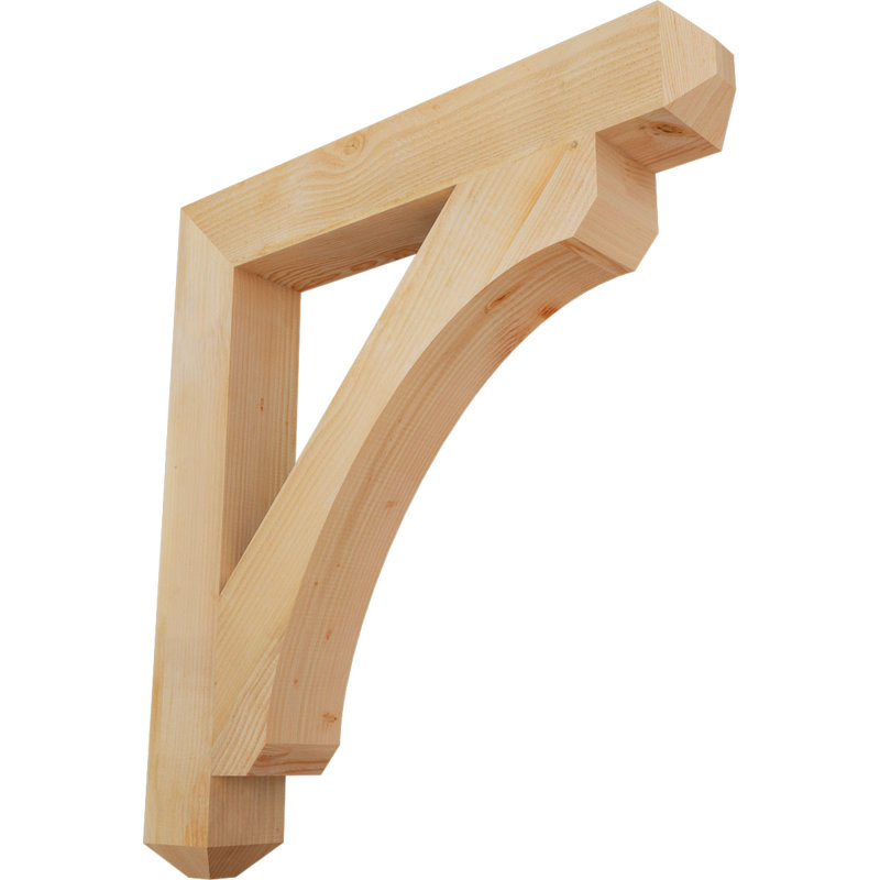 H Wood Bracket/Corbel, Douglas Fir (Rough Sawn), 44" H x 6" W x 40" D
