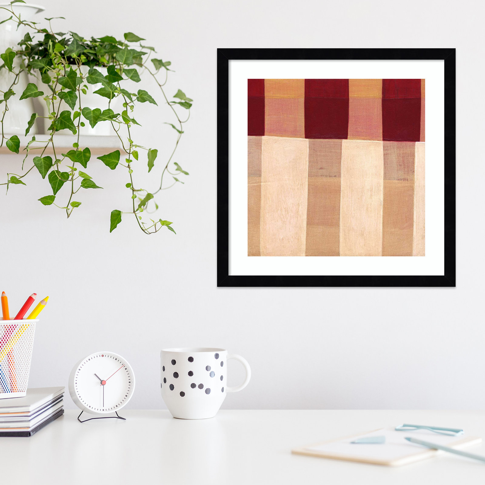 Broken Stripes 1 by Laura Nugent, Black, 17" H x 17" W x 1" D