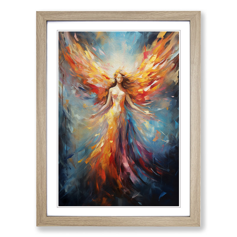 Angel Abstract No.2 - Framed Print, Oak , 34cm H x 25cm W x 2cm D