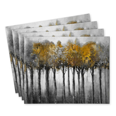 Illuminated Forest Polyester Placemats Set of 4 | Home Decor