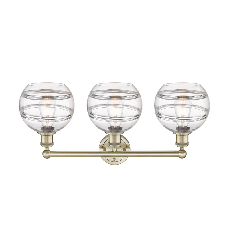 Bienes 3 - Light Dimmable Vanity Light, Clear, Antique Brass