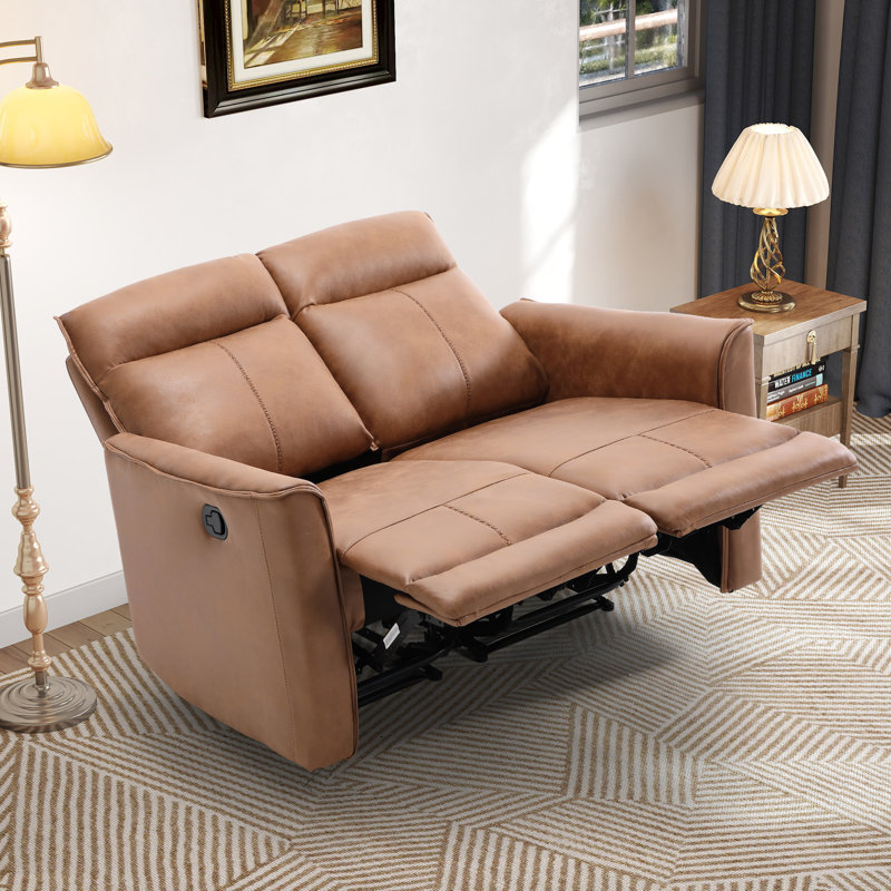Hogansville 55.4" Wide Modern Comfortable Upholstered Standard Manual Reclining Loveseat (Set of 2)