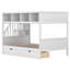 Lit superposé simple au dessus d'un lit double pour enfants-2100497740