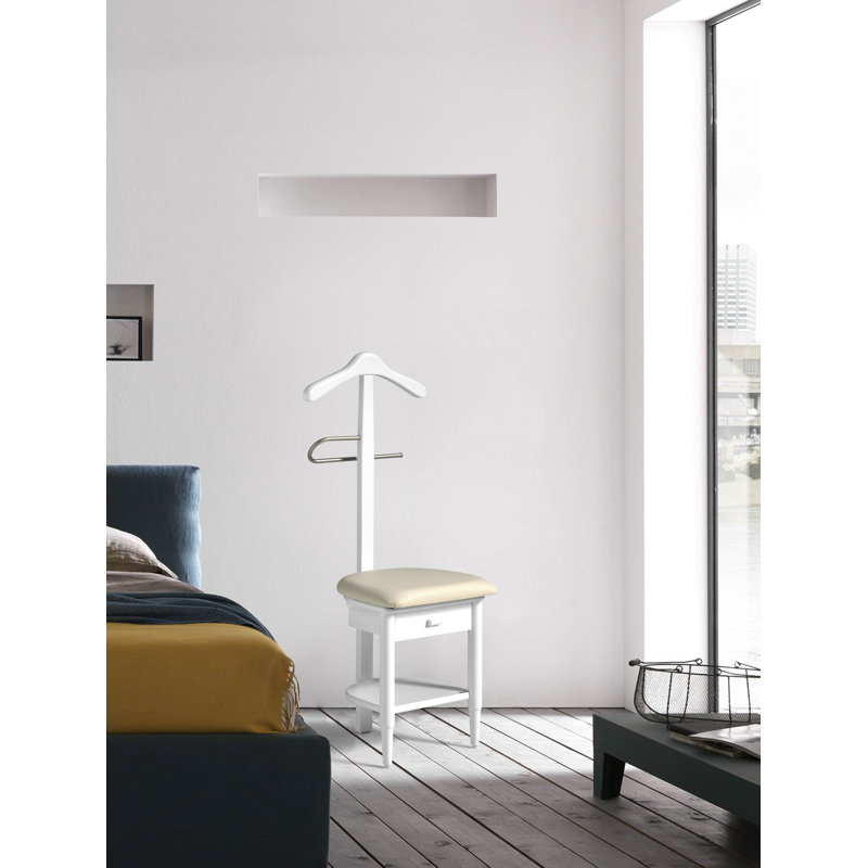 Freestanding Valet Stand, Satin White