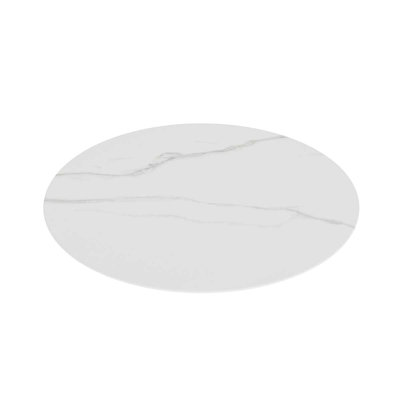 Marble Design Round Tempered Glass Tabletop DIY Replacement & Cover For Dining, Coffee & Patio Use Indoor & Outdoor Compatible