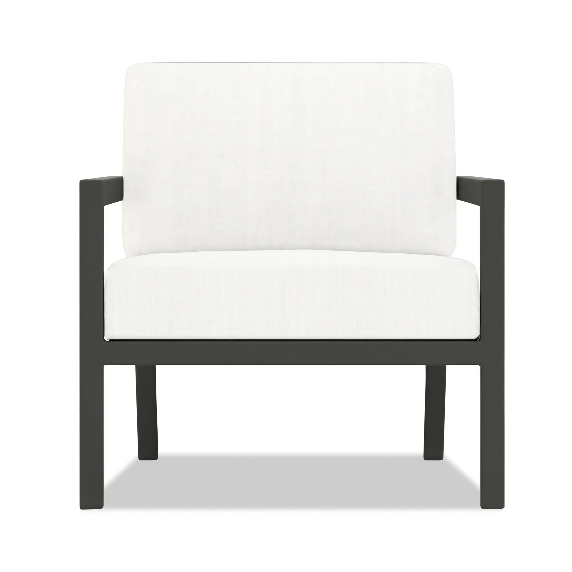 Vivant Patio Chair with Sunbrella Cushions, White, Canvas Natural Sunbrella® Canvas