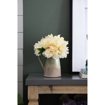 White With Pink 14" Faux 4 Pack - Bring Spring Freshness, Versatile Floral, Use In Decorative Containers, 40% Wire Of 14-Inch Delicate Floral Design, 30% Fabric Included