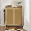 Armoire à chaussures haute en rotin avec portes et tablettes réglables-304561177