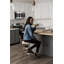 Chaise rétro en acier + escabeau avec siège rabattable en vinyle Stylaire-454465694
