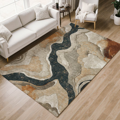Premium Machine Washable Mayfield AMF2219 abstract Rug