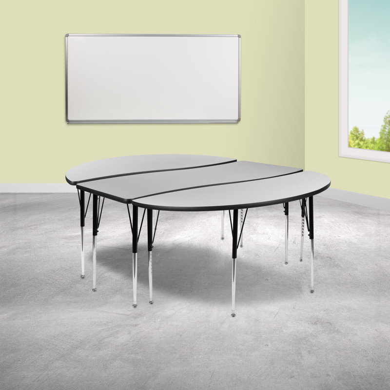 Ensemble de 3 tables d'activités Goddard, Gris, L 47,5 po x P 76 po x H 21,25 po à 30,25 po
