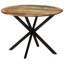 Altha Round Solid Wood Top Metal Base Dining Table-495625021