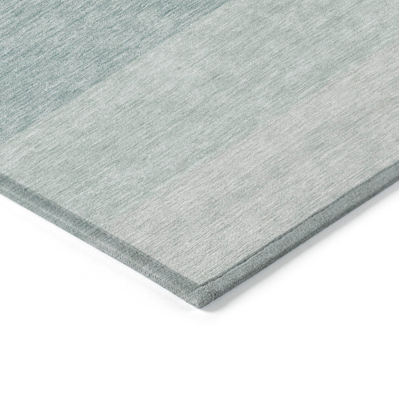 Tapis bleu sarcelle et ivoire lavable intérieur / extérieur 9 pi x 12 pi HomeRoots