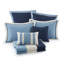 Ensemble de courtepointe 7 pièces double / grand 7 pièces avec taies décoratives européennes et coussins décoratifs, bleu marine-130671491