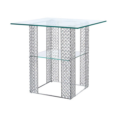 Table de bout carrée en cristal