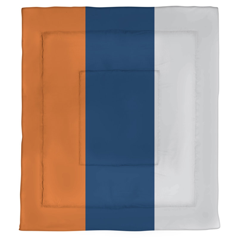 Édredon simple réversible Houston Baseball, Édredon simple TG, Orange / gris / bleu marine