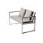 Causeuse extérieure en aluminium avec coussins 50 po Chester - sièges de patio modernes avec structure antirouille, accoudoirs en poly-résine et siège et dossier en rotin toutes saisons, la structure est argentée, le rotin et les coussins sont gris-27418668