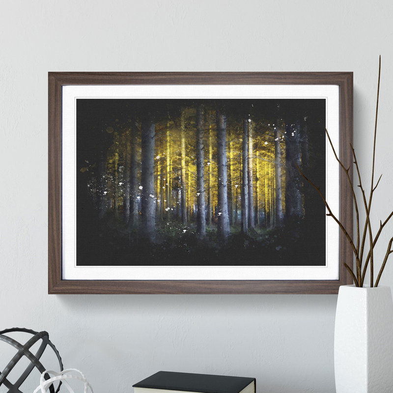 Sunlight Forest Vol.4 Paint Splash - Picture Frame Graphic Art, 27cm H x 36cm W x 2cm D, Walnut