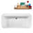 59" Streamline Freestanding Soaking Acrylic Bathtub With Drain and Bamboo Tray-75260943