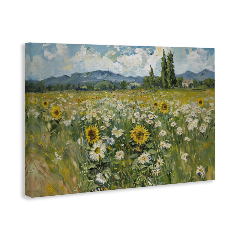  Art mural toile tournesol et marguerite par Arlington Prints, H 30 po x l 45 po