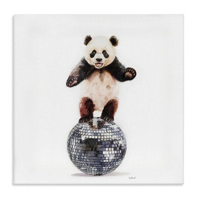 «Panda Balancing on Disco Ball Canvas» par Amanda Greenwood