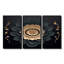 Or et fleur de lotus noir - ensemble d'art mural botanique-89226743-89226741