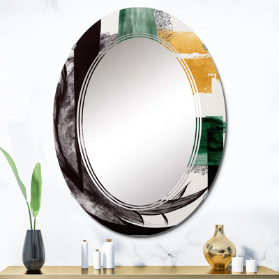 Peterjohn Modern Green Art Deco VI - Miroir mural moderne transitionnel