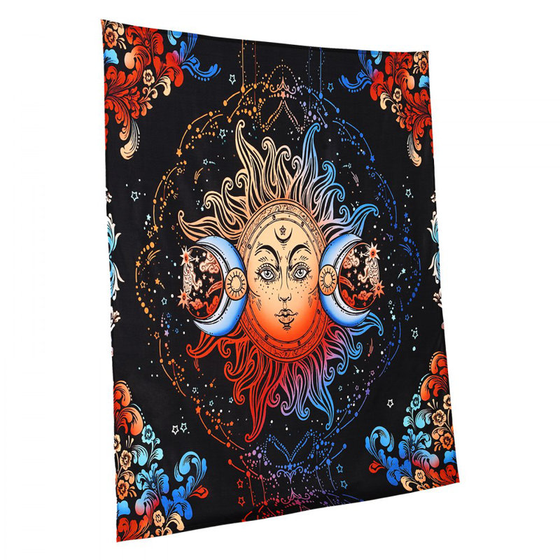 Tapisserie soleil et lune tapisserie psychédélique mystique