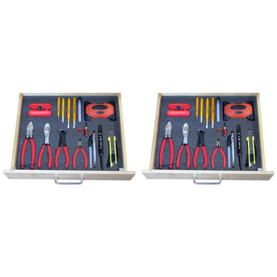  Tool Drawer Organizer Customizing 57Mm Foam Sheet, Black (2 Pack)